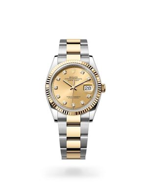 Rolex Datejust 36 in Yellow Rolesor with Fluted Bezel