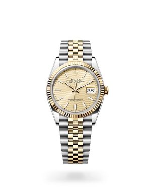 Rolex Datejust 36 in Yellow Rolesor with Fluted Bezel
