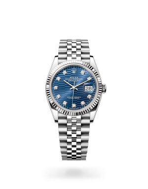 Rolex Datejust 36 in White Rolesor with Fluted Bezel