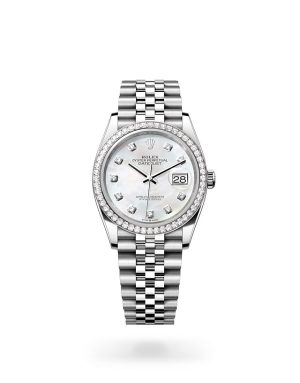 Rolex Datejust 36 in White Rolesor with Diamond Set Bezel