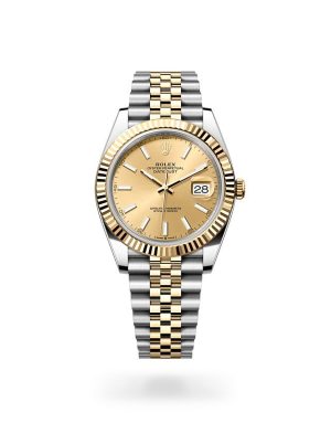 Rolex Datejust 41 in Yellow Rolesor with Fluted Bezel
