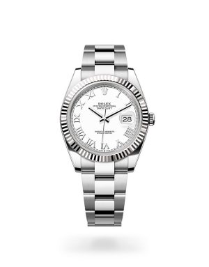 Rolex Datejust 41 in White Rolesor with Fluted Bezel