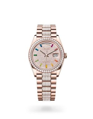 Rolex Day-Date 36 in 18 ct Everose Gold with Diamond Set Bezel