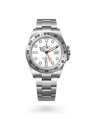 Rolex Explorer II in Oystersteel with Fixed 24-hour Graduated Bezel