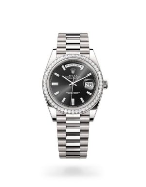 Rolex Day-Date 40 in 18 ct White Gold with Diamond Set Bezel