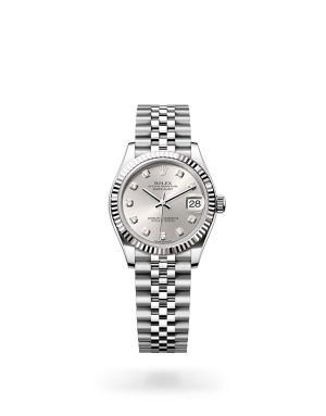 Rolex Datejust 31 in White Rolesor with Fluted Bezel