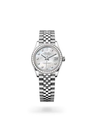 Rolex Datejust 31 in White Rolesor with Diamond Set Bezel