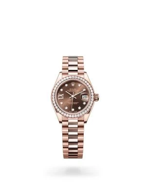 Rolex Lady-Datejust in 18 ct Everose Gold with Diamond Set Bezel