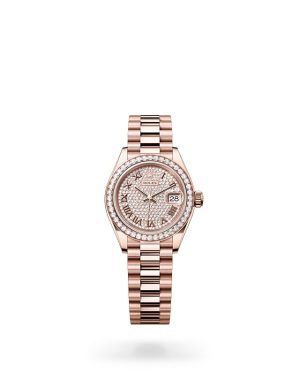 Rolex Lady-Datejust in 18 ct Everose Gold with Diamond Set Bezel