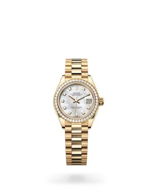 Rolex Lady-Datejust in 18 ct Yellow Gold with Diamond Set Bezel