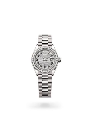 Rolex Lady-Datejust in 18 ct White Gold with Diamond Set Bezel