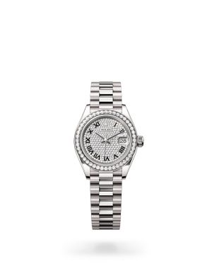 Rolex Lady-Datejust in 18 ct White Gold with Diamond Set Bezel
