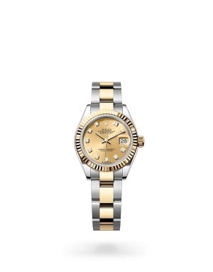 Rolex Lady-Datejust in Yellow Rolesor with Fluted Bezel