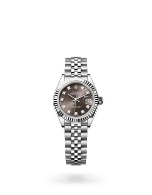 Rolex Lady-Datejust in White Rolesor with Fluted Bezel