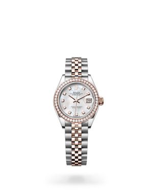 Rolex Lady-Datejust in Everose Rolesor with Diamond Set Bezel