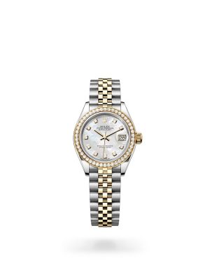 Rolex Lady-Datejust in Yellow Rolesor with Diamond Set Bezel