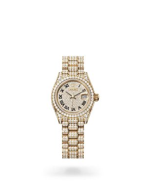 Rolex Lady-Datejust in 18 ct Yellow Gold with Diamond Set Bezel