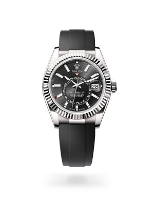 Rolex Sky-Dweller in 18 ct White Gold with Fluted Bezel
