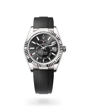 Rolex Sky-Dweller in 18 ct White Gold with Fluted Bezel
